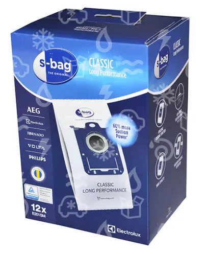 sada sáčků vysavače ELECTROLUX, E201B, 12ks, S-bag, long performance